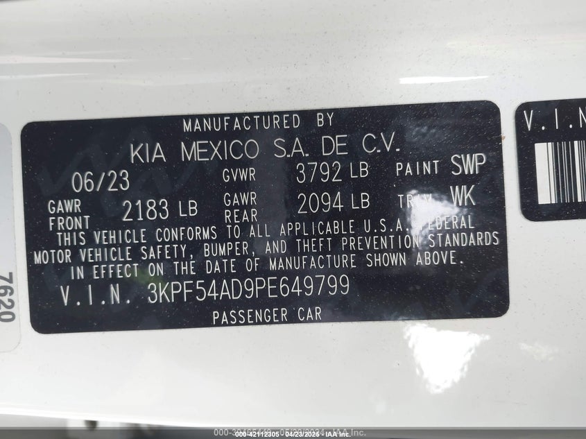 2023 KIA FORTE GT-LINE - 3KPF54AD9PE649799