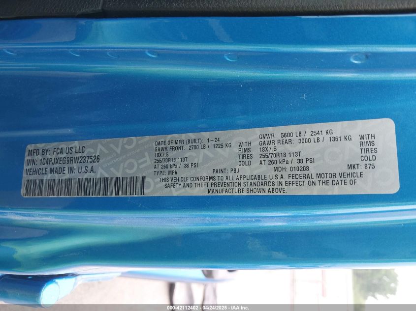 2024 Jeep Wrangler - 1C4PJXEG9RW237526