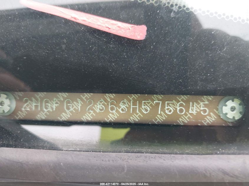 2008 Honda Civic Lx VIN: 2HGFG12668H575645 Lot: 42114070