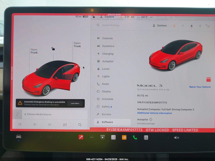 2021 TESLA MODEL 3 STANDARD RANGE PLUS REAR-WHEEL DRIVE - 5YJ3E1EAXMF017773