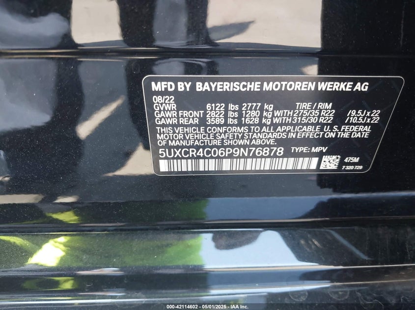 2023 BMW X5 SDRIVE40I - 5UXCR4C06P9N76878