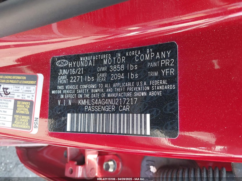 2022 HYUNDAI ELANTRA SEL - KMHLS4AG4NU217217