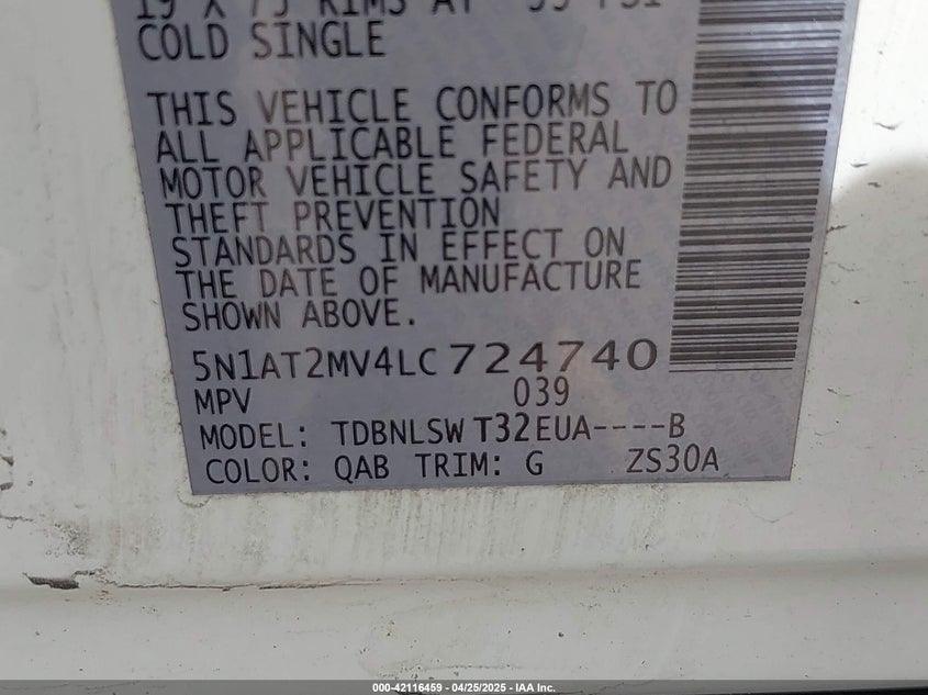 2020 NISSAN ROGUE SL INTELLIGENT AWD - 5N1AT2MV4LC724740