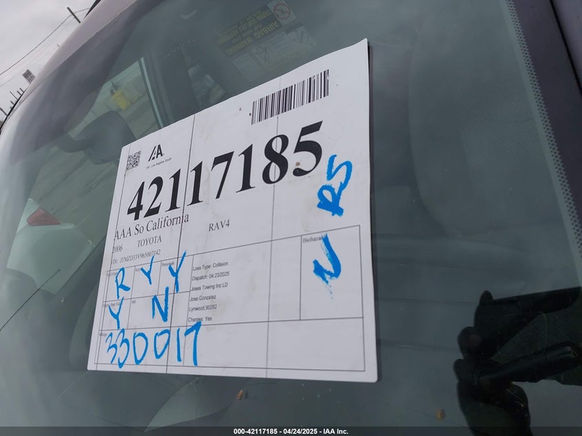 2006 TOYOTA RAV4 VIN: JTMZD33V965007142
