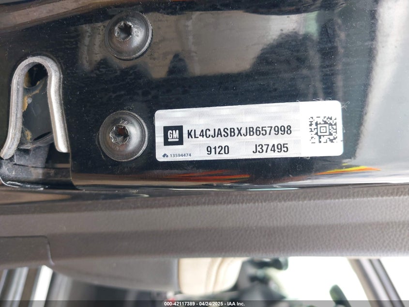 2018 BUICK ENCORE VIN: KL4CJASBXJB657998