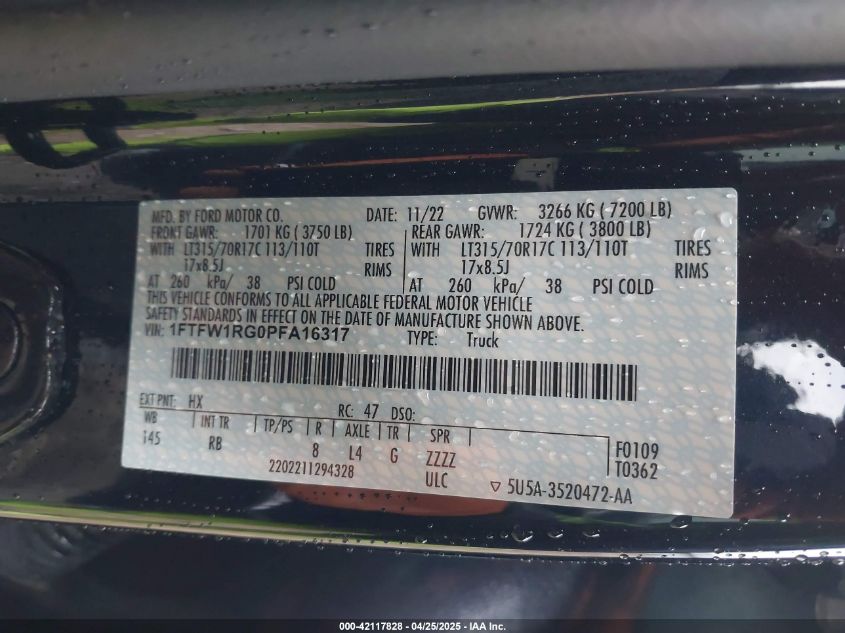 2023 Ford F-150 - 1FTFW1RG0PFA16317