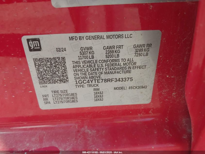 2024 Chevrolet Silverado 3500hd - 1GC4YTE78RF343375