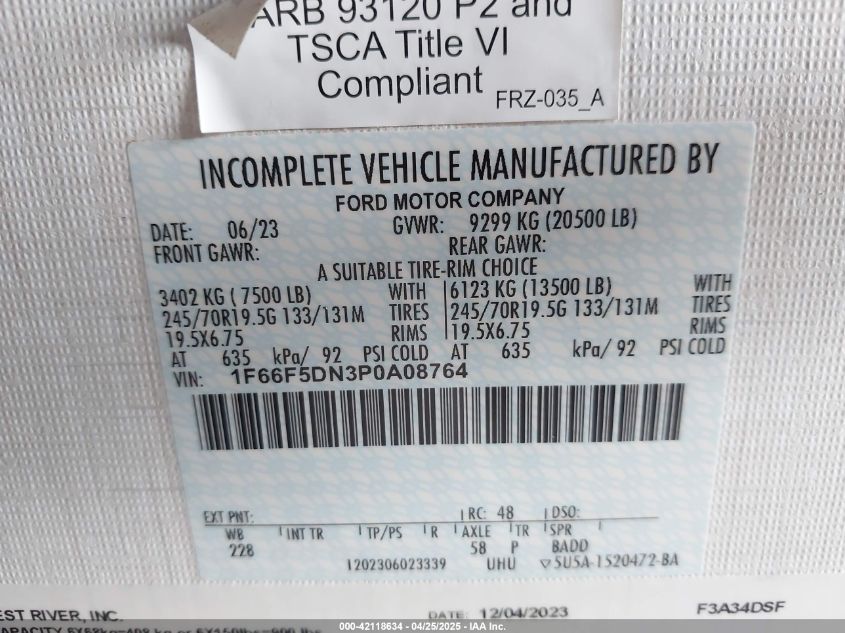 2023 Ford F53 - 1F66F5DN3P0A08764