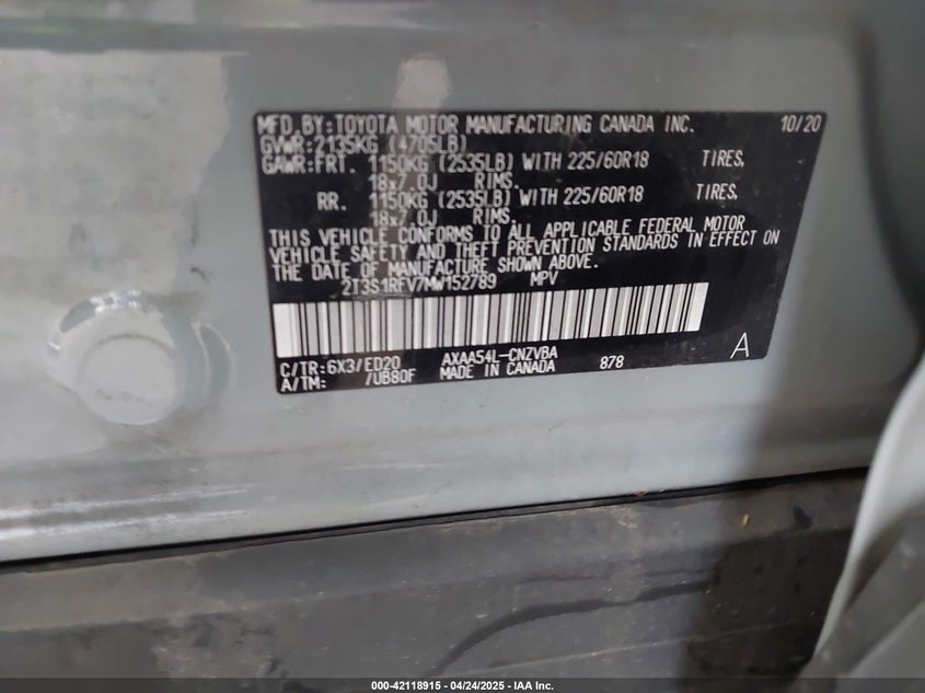 2021 TOYOTA RAV4 TRD OFF-ROAD - 2T3S1RFV7MW152789