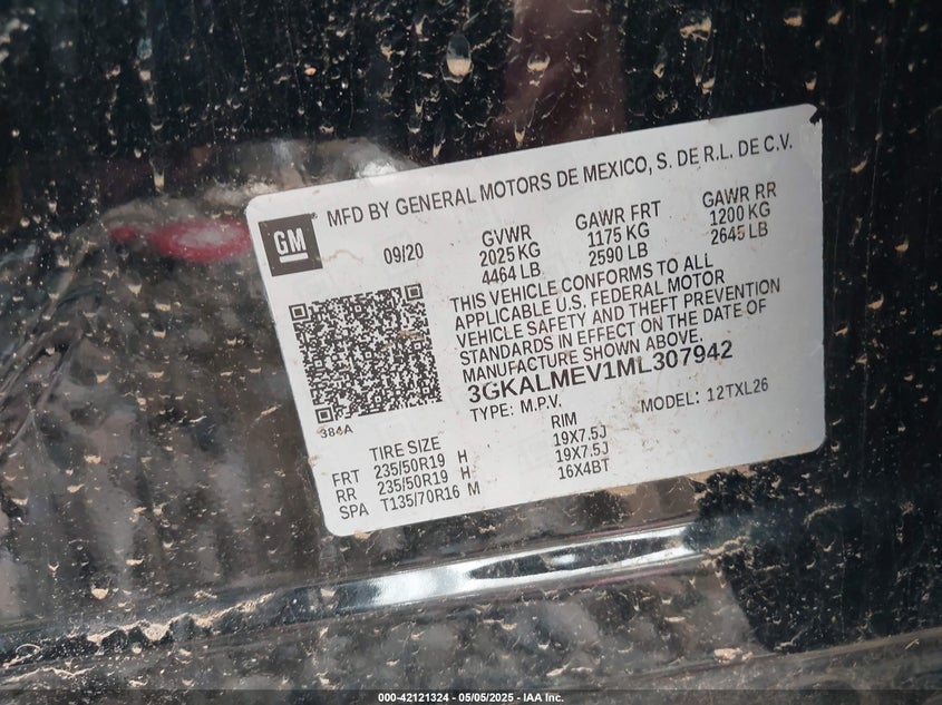 VIN 3GKALMEV1ML307942 2021 GMC TERRAIN FWD SLE