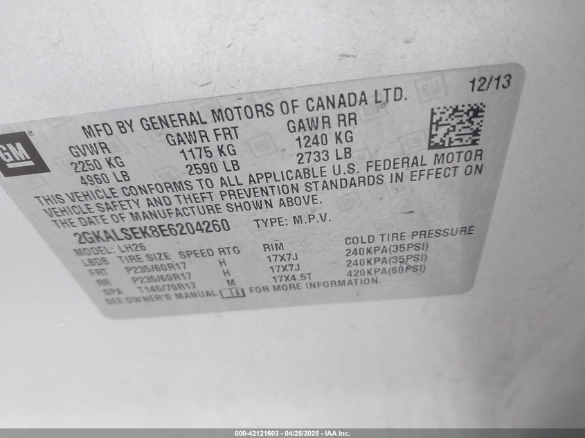 2014 GMC TERRAIN SLT-1 - 2GKALSEK8E6204260