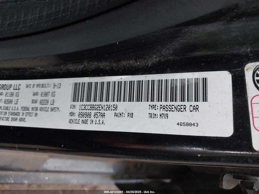 2014 CHRYSLER 200 TOURING - 1C3CCBBG2EN120150