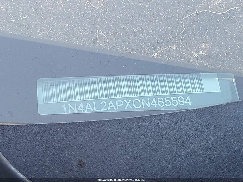 2012 NISSAN ALTIMA VIN: 1N4AL2APXCN465594