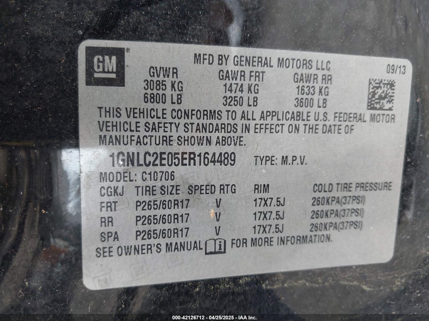 2014 CHEVROLET TAHOE COMMERCIAL FLEET - 1GNLC2E05ER164489