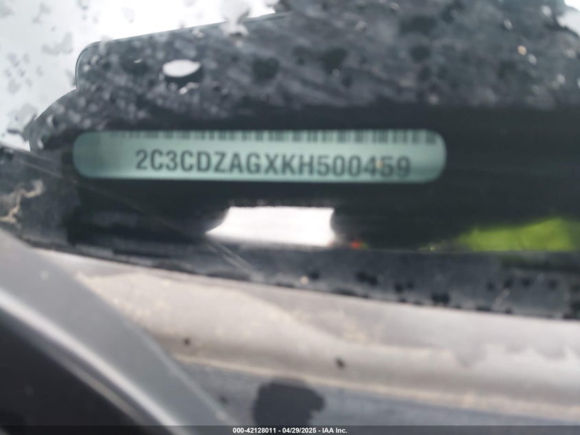 2019 DODGE CHALLENGER VIN: 2C3CDZAGXKH500459