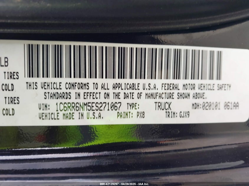 2014 RAM 1500 LARAMIE - 1C6RR6NM5ES271067