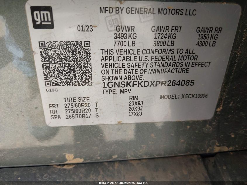 2023 Chevrolet Suburban - 1GNSKFKDXPR264085