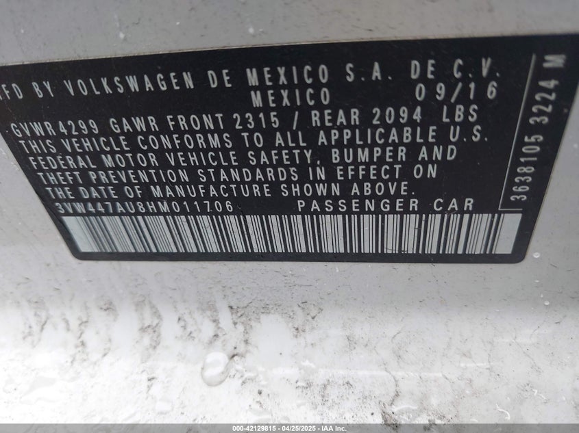 2017 VOLKSWAGEN GOLF GTI SE 4-DOOR - 3VW447AU8HM011706