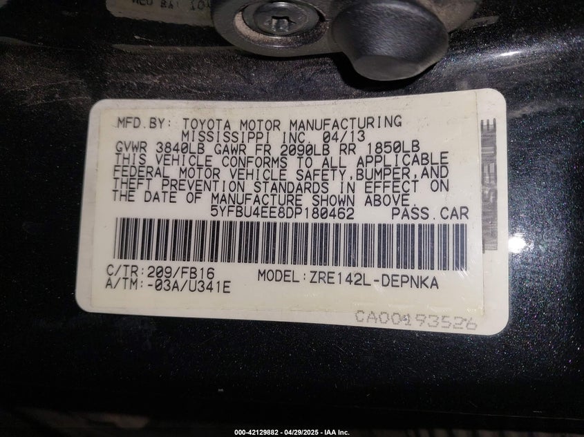 2013 TOYOTA COROLLA LE - 5YFBU4EE8DP180462