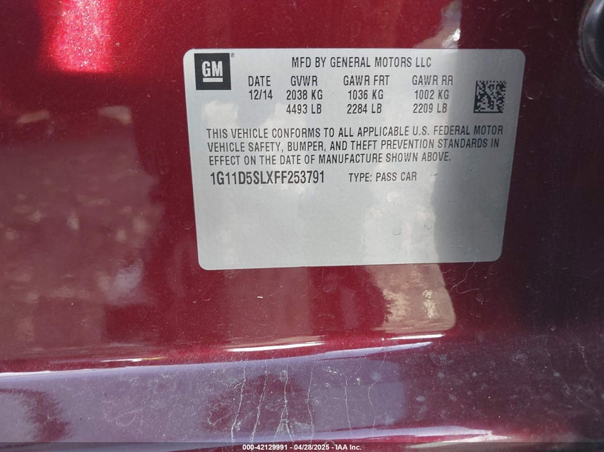 2015 CHEVROLET MALIBU 2LT - 1G11D5SLXFF253791