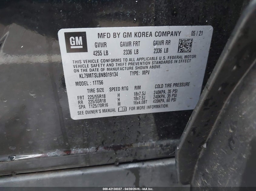 2022 CHEVROLET TRAILBLAZER FWD RS - KL79MTSL8NB019134