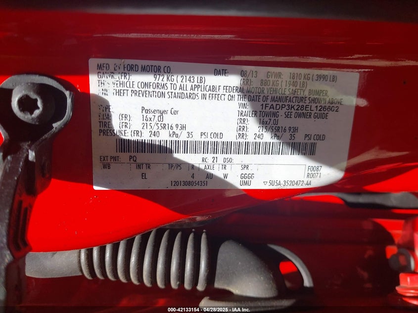 2014 FORD FOCUS SE - 1FADP3K28EL126602