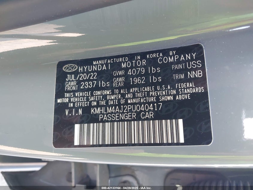 2023 HYUNDAI ELANTRA HYBRID BLUE - KMHLM4AJ2PU040417