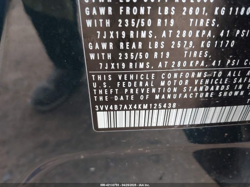 2019 VOLKSWAGEN TIGUAN 2.0T SEL PREMIUM/2.0T SEL PREMIUM R-LINE - 3VV4B7AX4KM125438