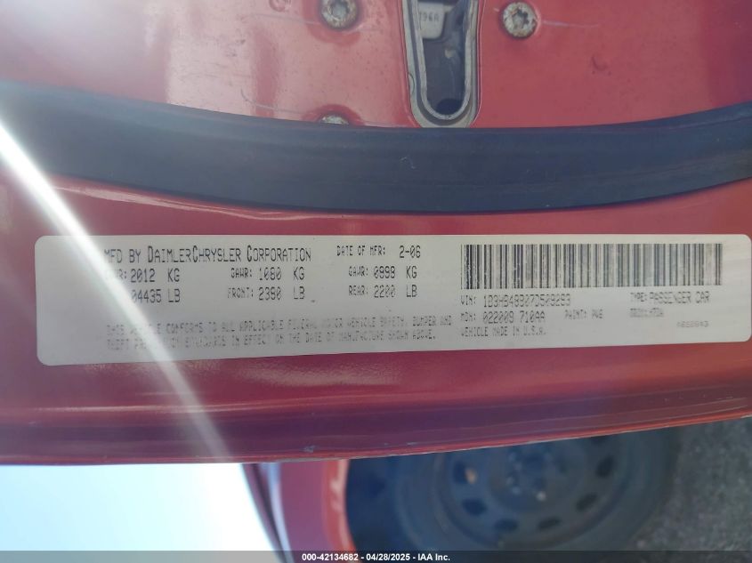 2007 Dodge Caliber Sxt VIN: 1B3HB48B07D509293 Lot: 42134682