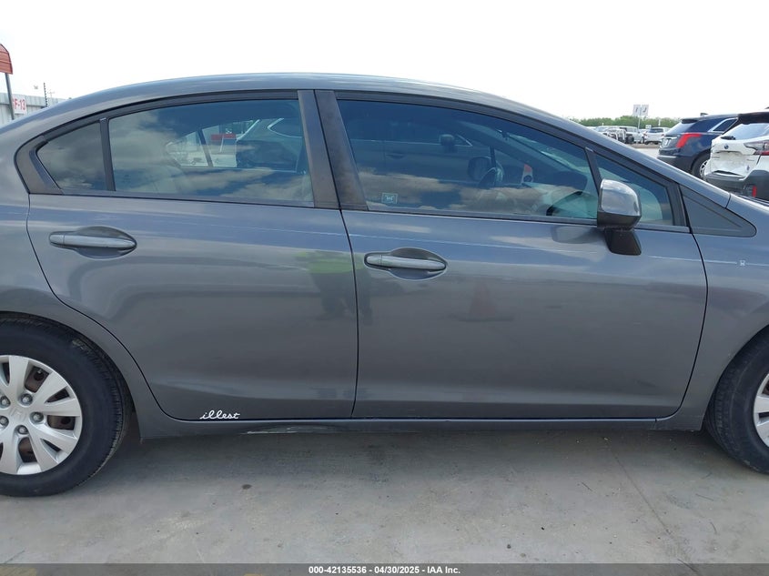 2012 HONDA CIVIC VIN: 2HGFB2F59CH568946