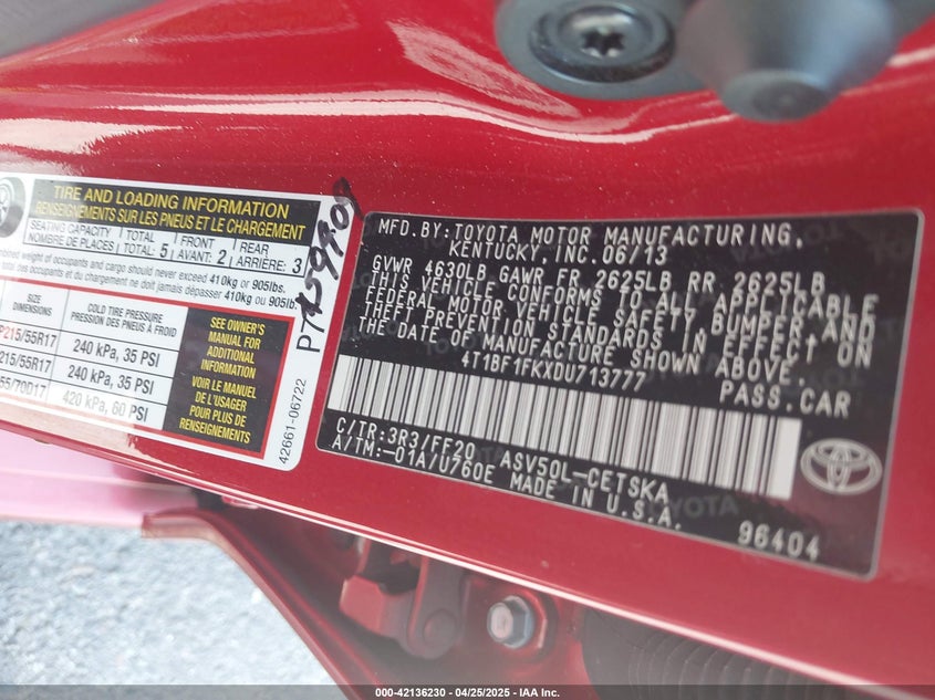 2013 TOYOTA CAMRY SE - 4T1BF1FKXDU713777