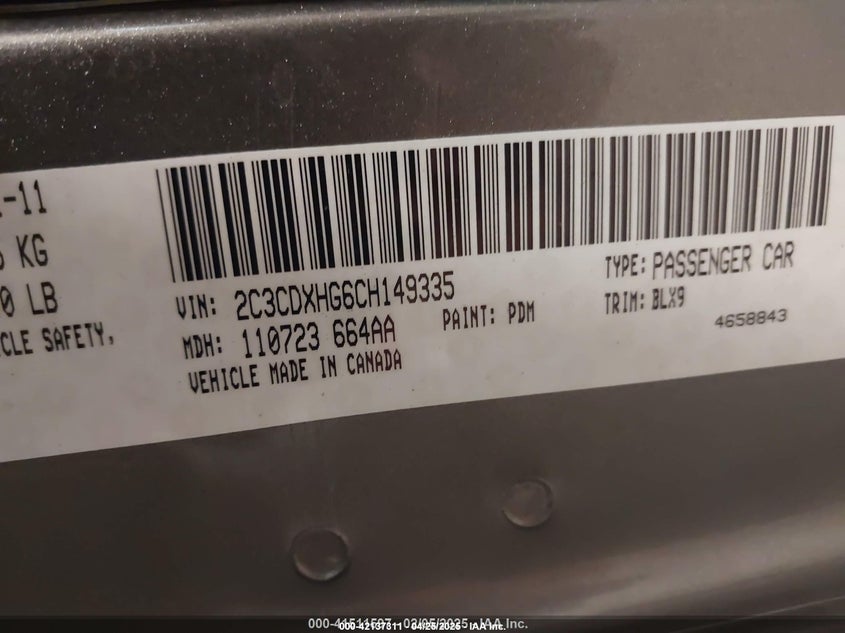 2012 Dodge Charger Sxt VIN: 2C3CDXHG6CH149335 Lot: 42137311