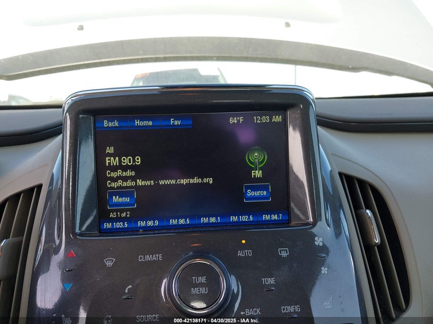 2013 CHEVROLET VOLT VIN: 1G1RF6E47DU100611