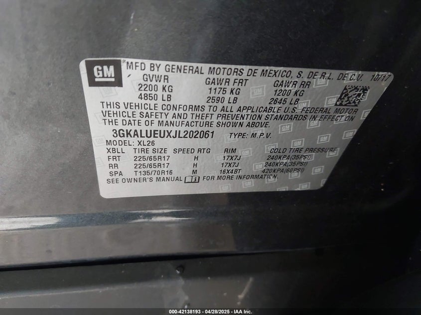 2018 GMC TERRAIN SLE DIESEL - 3GKALUEUXJL202061