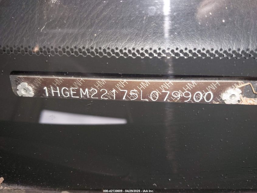 2005 Honda Civic Vp VIN: 01HGEM22175L07990 Lot: 42138609