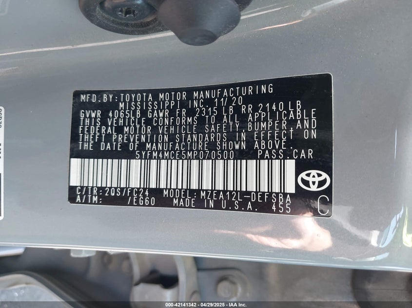 2021 TOYOTA COROLLA SE APEX EDITION - 5YFM4MCE5MP070500