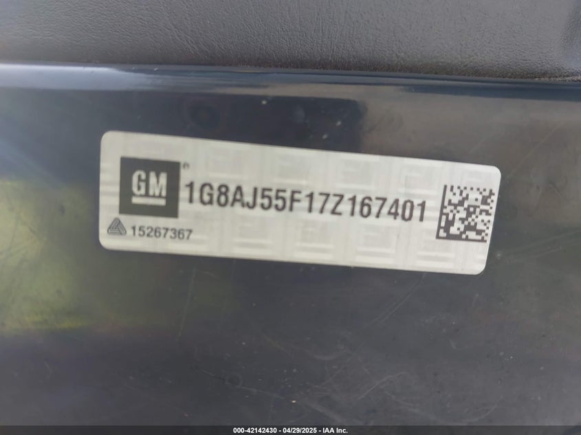 2007 SATURN ION VIN: 1G8AJ55F17Z167401