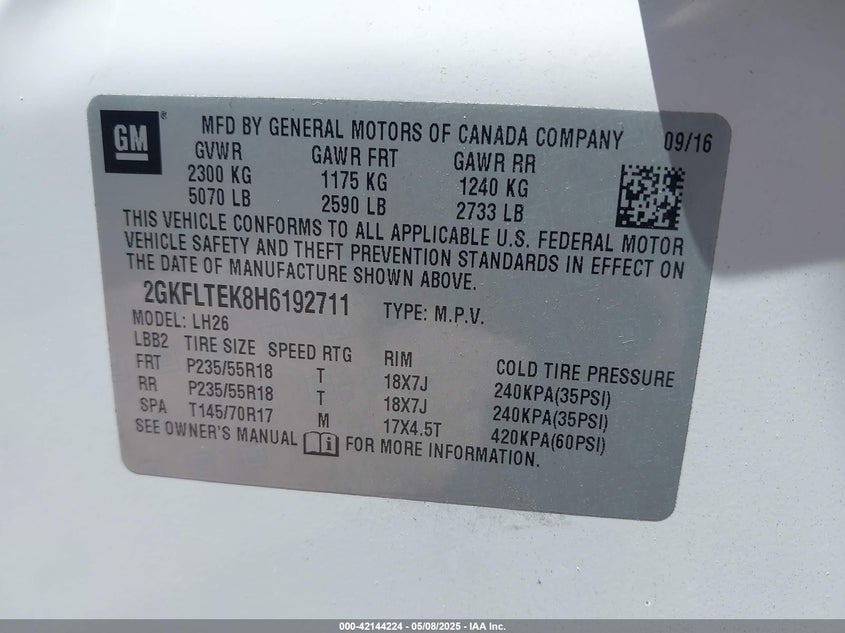 2017 GMC TERRAIN SLE-2 - 2GKFLTEK8H6192711