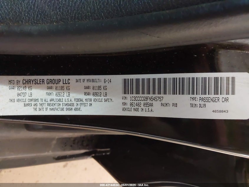 2015 CHRYSLER 200 - 1C3CTCCG9FN545757