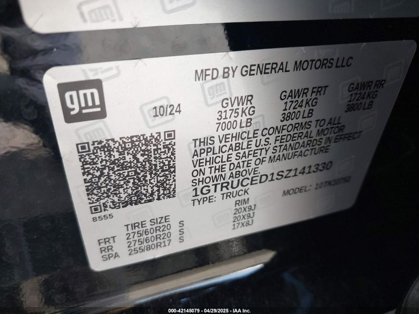 2025 GMC Sierra 1500 - 1GTRUCED1SZ141330