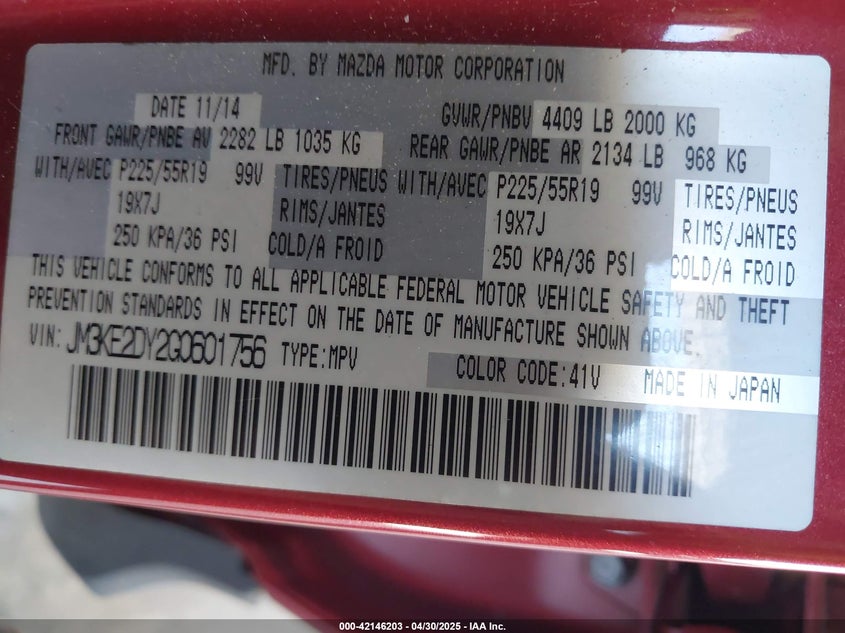 2016 MAZDA CX-5 GRAND TOURING - JM3KE2DY2G0601756