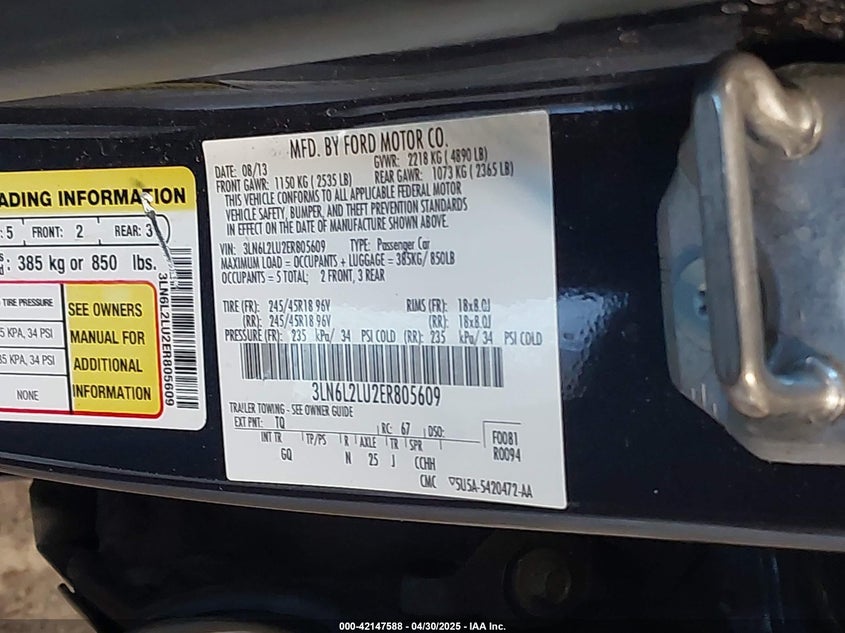 2014 LINCOLN MKZ HYBRID - 3LN6L2LU2ER805609