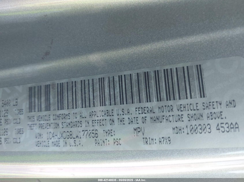 2020 JEEP WRANGLER UNLIMITED SPORT S 4X4 - 1C4HJXDG8LW177056