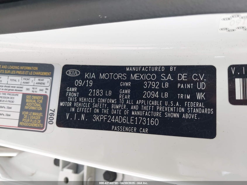 2020 KIA FORTE FE/LXS - 3KPF24AD6LE173160