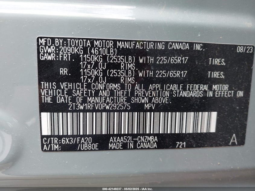 2023 TOYOTA RAV4 XLE - 2T3W1RFV0PW292575