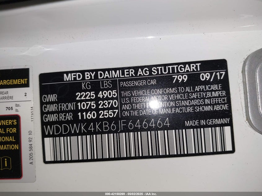 2018 MERCEDES-BENZ C 300 VIN: WDDWK4KB6JF646464