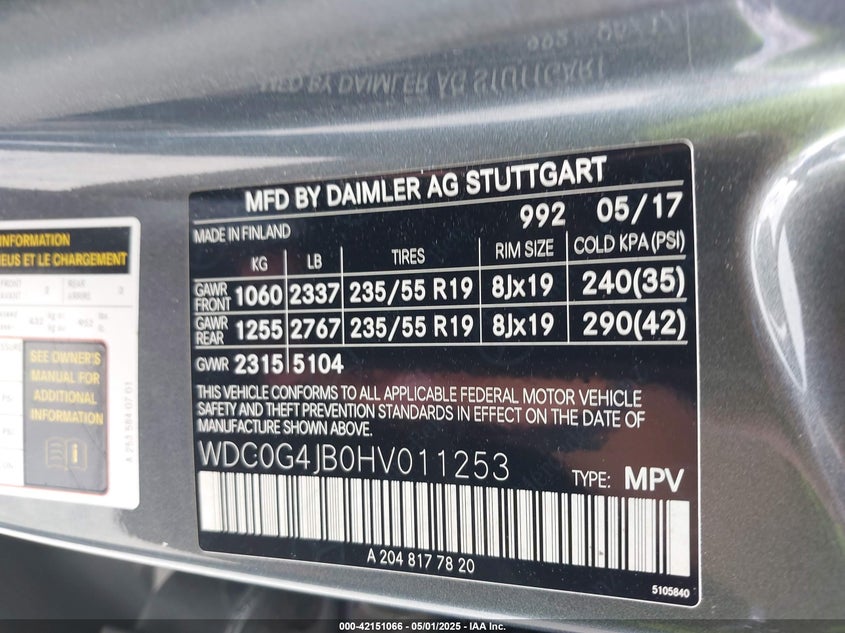 2017 MERCEDES-BENZ GLC 300 - WDC0G4JB0HV011253