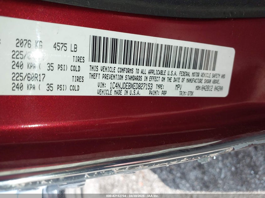 2014 JEEP COMPASS LATITUDE - 1C4NJDEBXED827153