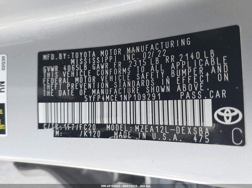 2022 TOYOTA COROLLA SE - 5YFP4MCE1NP109291