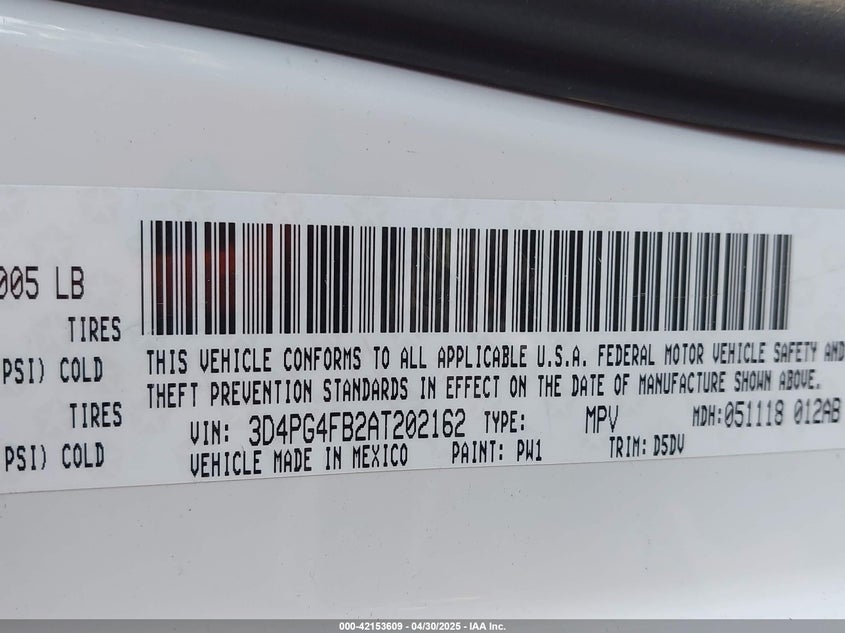 3D4PG4FB2AT202162 2010 DODGE JOURNEY photo no. 9